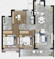 美的旭辉城3室2厅2卫户型图