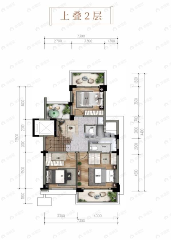 九天藏珑4室2厅3卫户型图