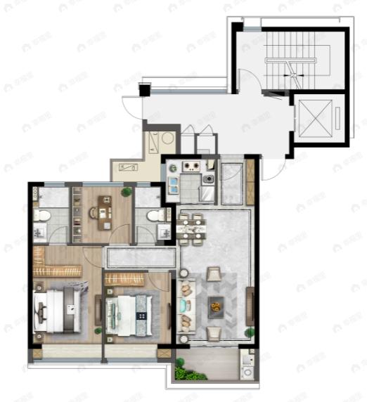 星屿海4室2厅2卫户型图
