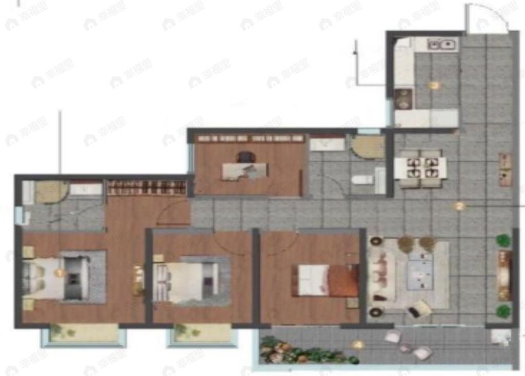 4室2厅2卫建面126平南户型图