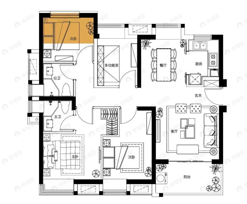 中铁诺德逸都4室2厅2卫户型图