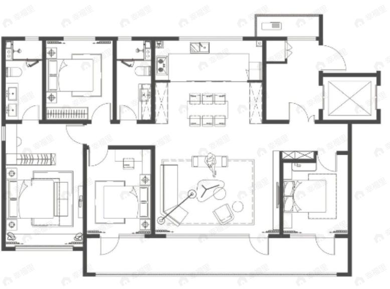 昆仑天麓湾4室2厅2卫户型图