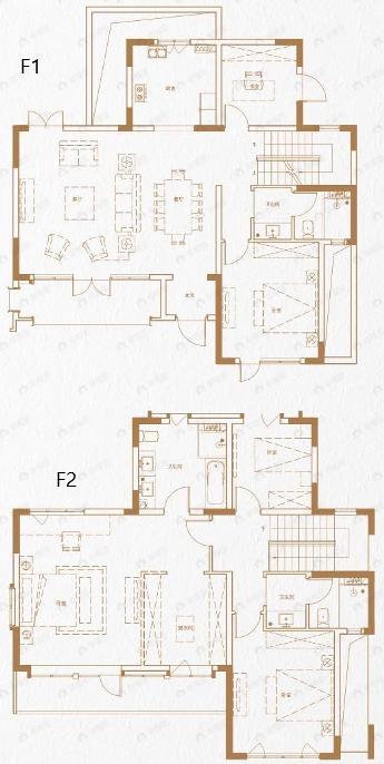 5室2厅3卫建面230平北|南户型图