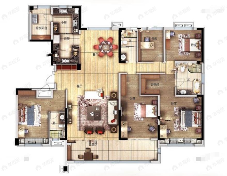 5室2厅3卫建面260平南|北户型图