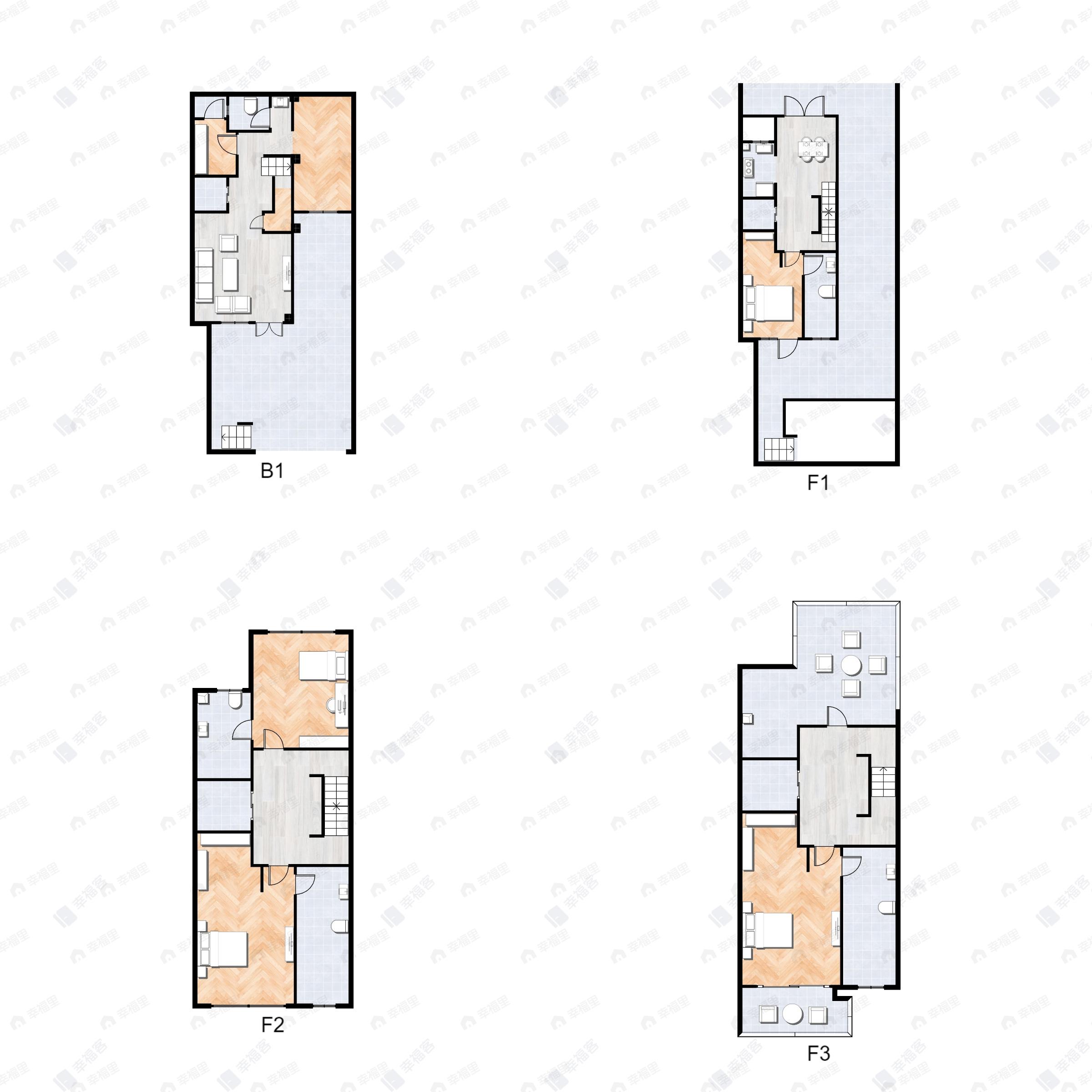 4室2厅4卫建面180m²北|南户型图