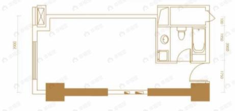 学府名邸1室1厅1卫户型图