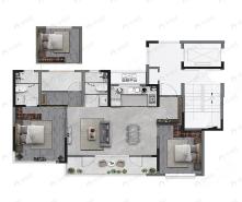 3室2厅2卫建面116平户型图
