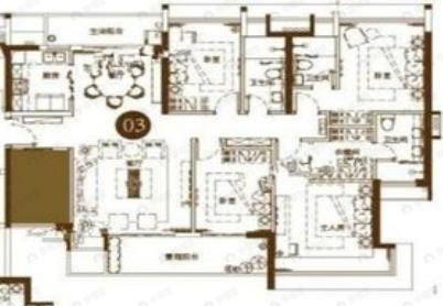 华鸿璟悦轩4室2厅3卫户型图