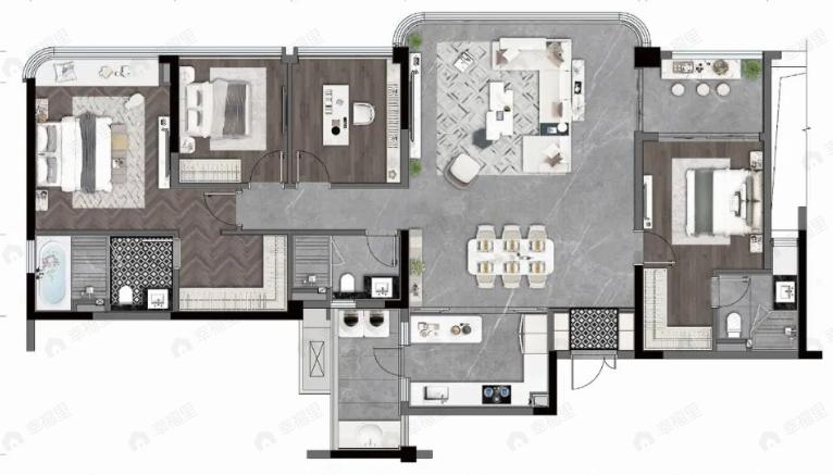 观宸4室2厅3卫户型图
