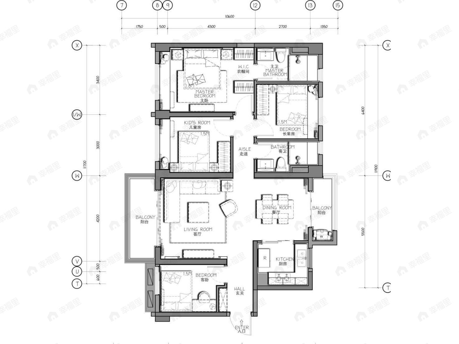 合景朗云花园4室2厅2卫户型图