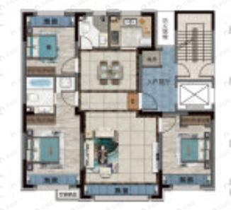 青阳华府3室2厅2卫户型图