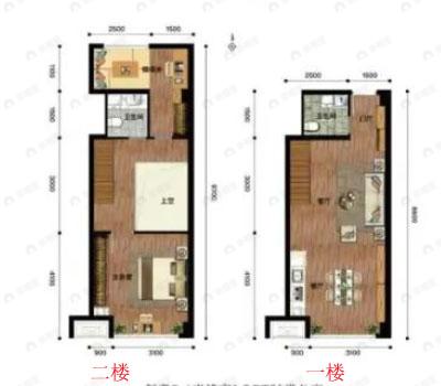 荣庭君悦天地2室2厅2卫户型图