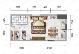紫东国际1室1厅1卫户型图