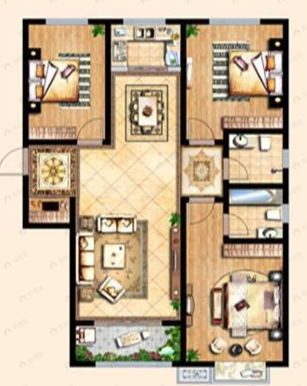 天浩上元郡3室2厅2卫户型图