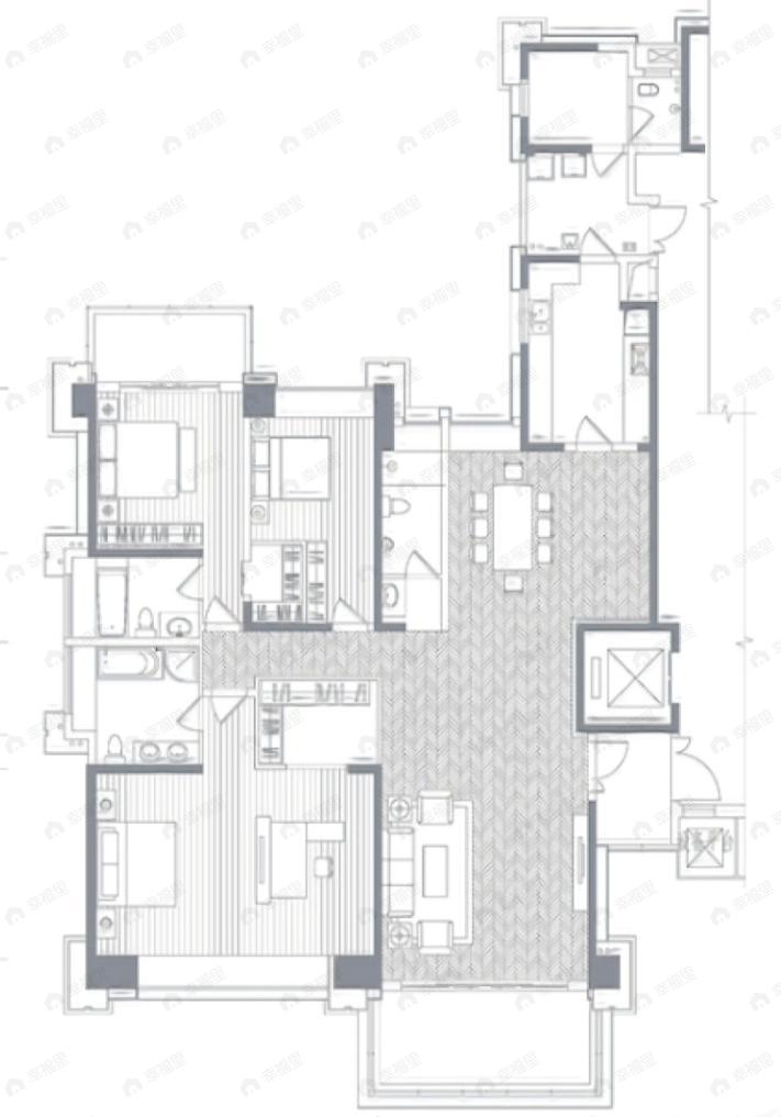人居东湖长岛3室2厅5卫户型图