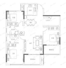 鑫生坤悦居3室2厅3卫户型图