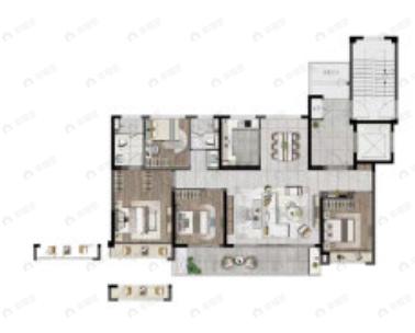 信达督府天承4室2厅2卫户型图