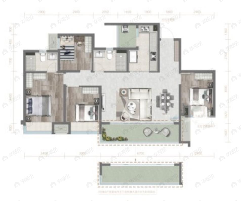 保利和光尘樾4室2厅2卫户型图