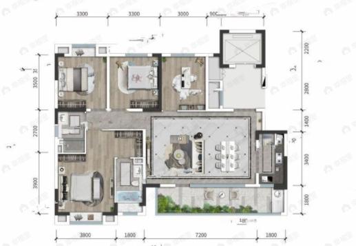 朗诗乐府4室2厅2卫户型图