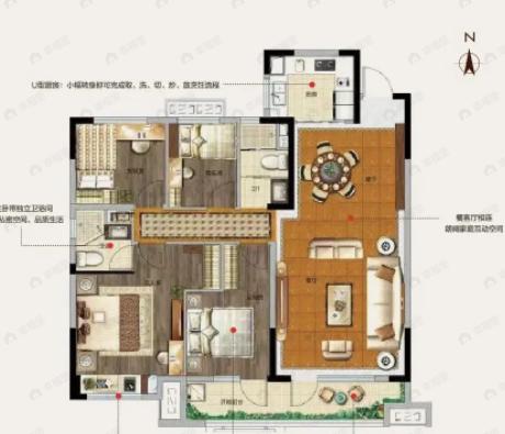 碧桂园天誉4室2厅2卫户型图