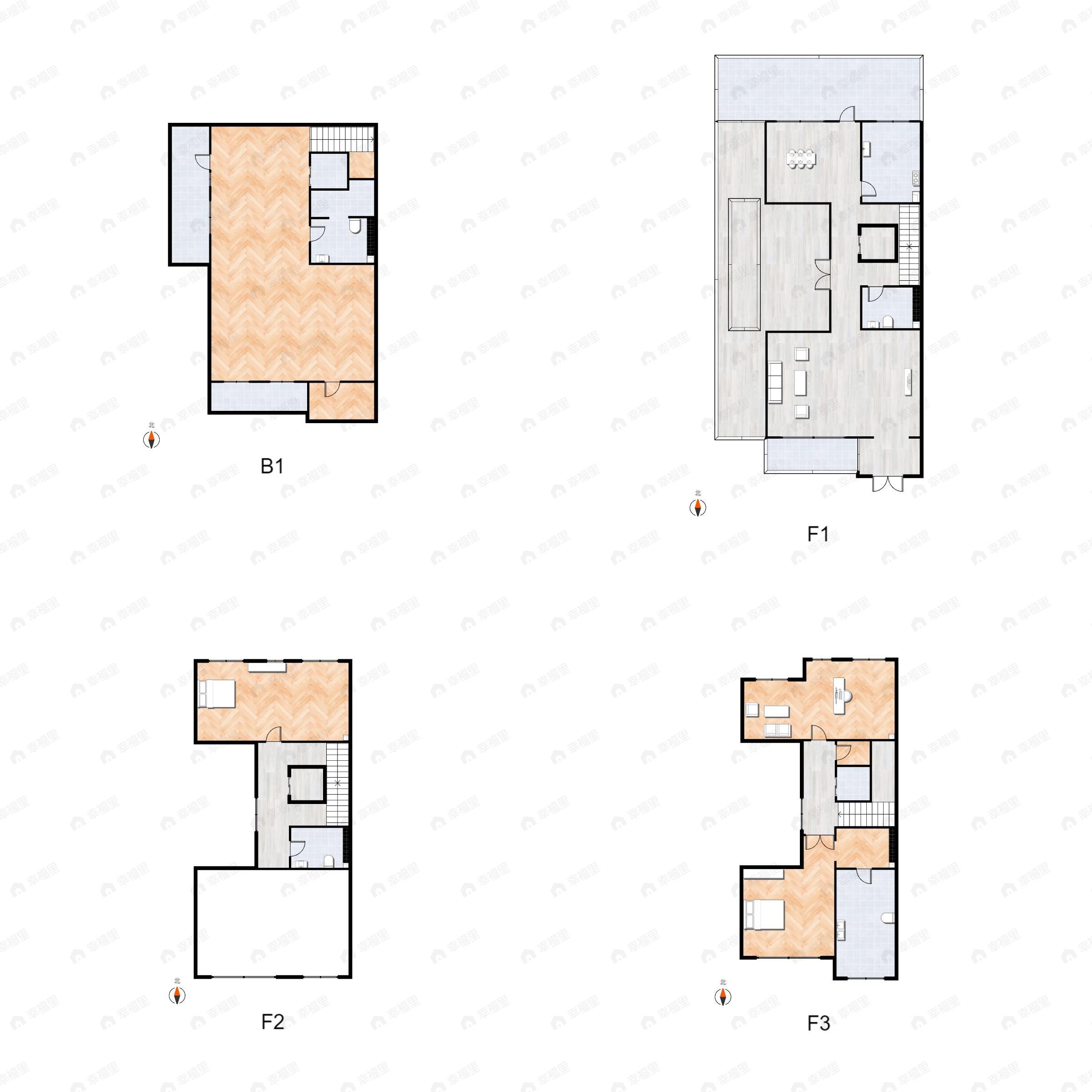 3室2厅4卫建面360m²南|北户型图
