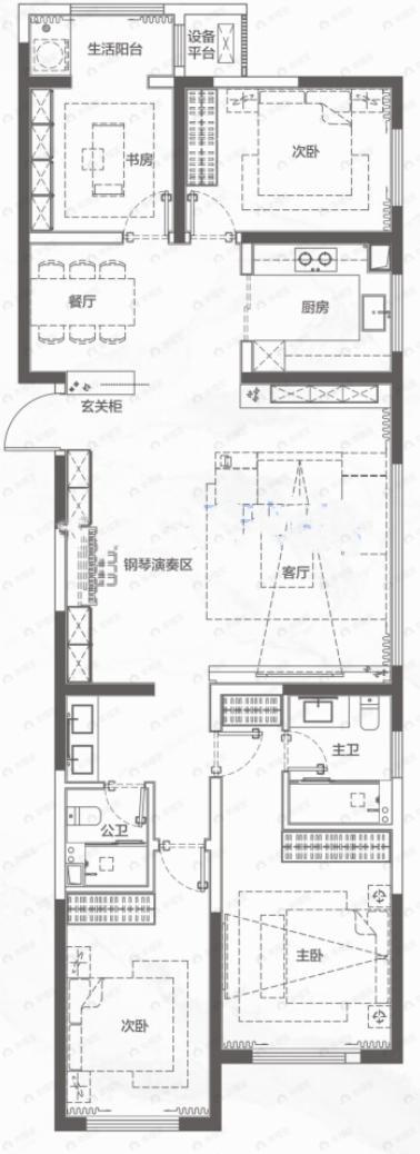 新兴熙园4室2厅2卫户型图