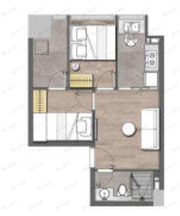 钜益1002室1厅1卫户型图