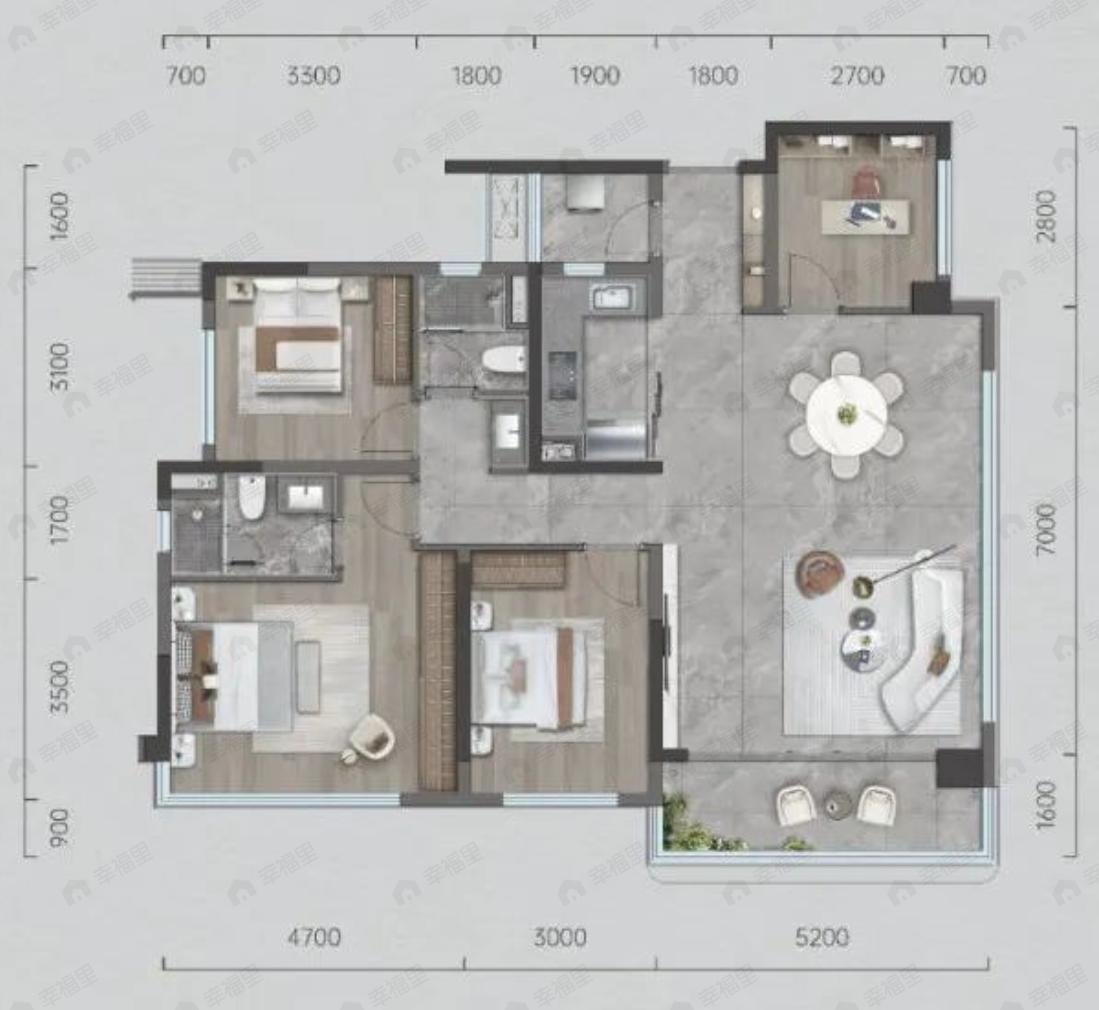 保利椿实九里和颂4室2厅2卫户型图