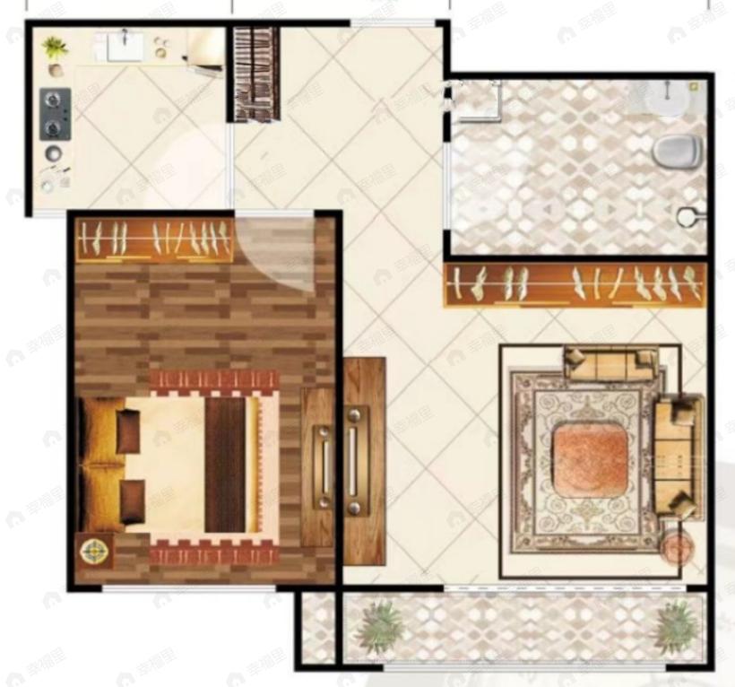 麓林春语1室1厅1卫户型图