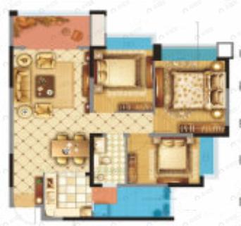 嘉和世纪城3室2厅1卫户型图