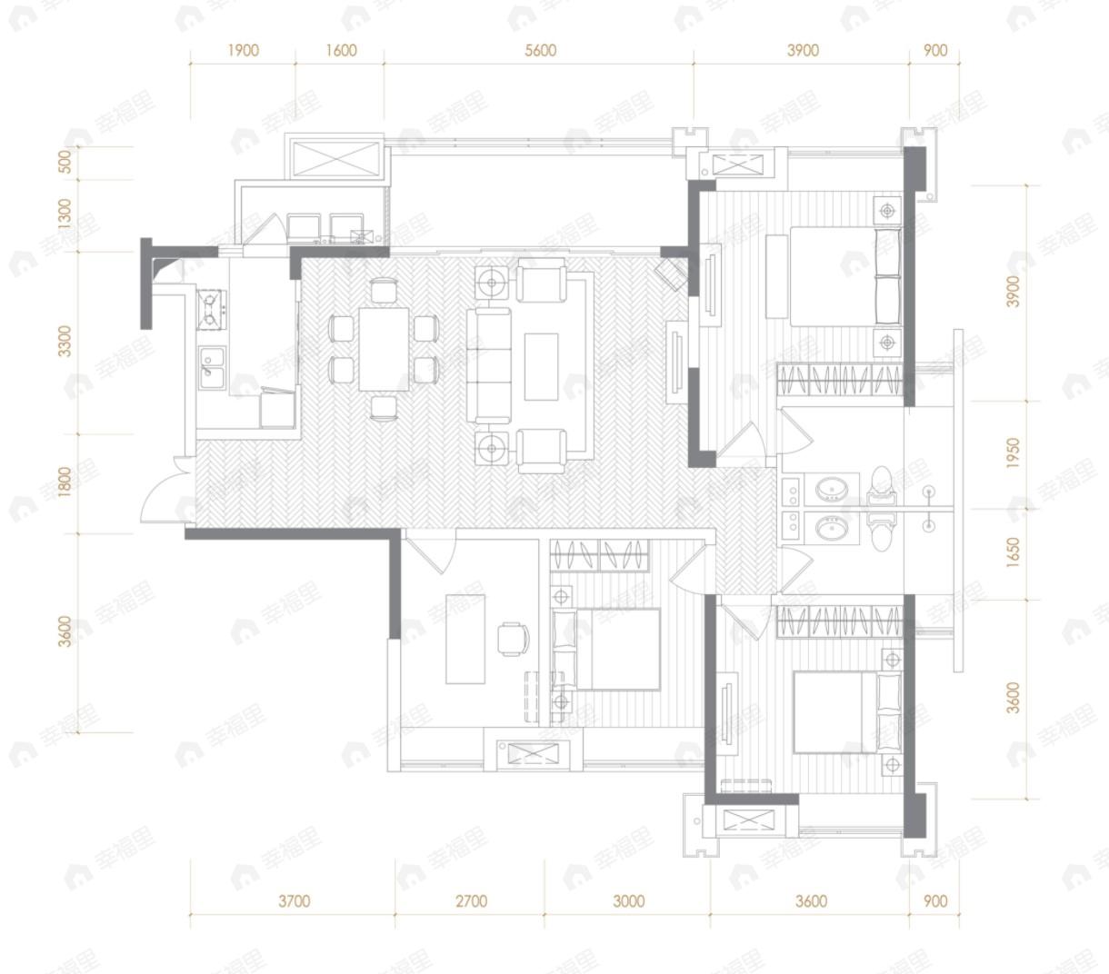 人居东湖长岛4室2厅2卫户型图