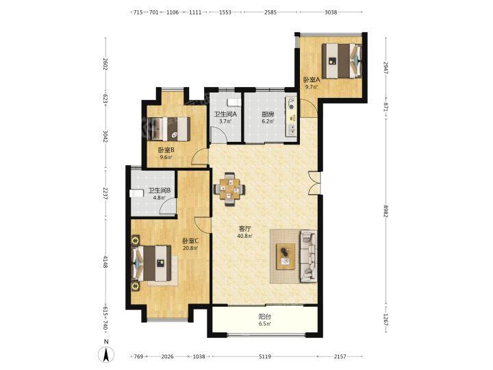 整租·金辉禹洲金陵铭著