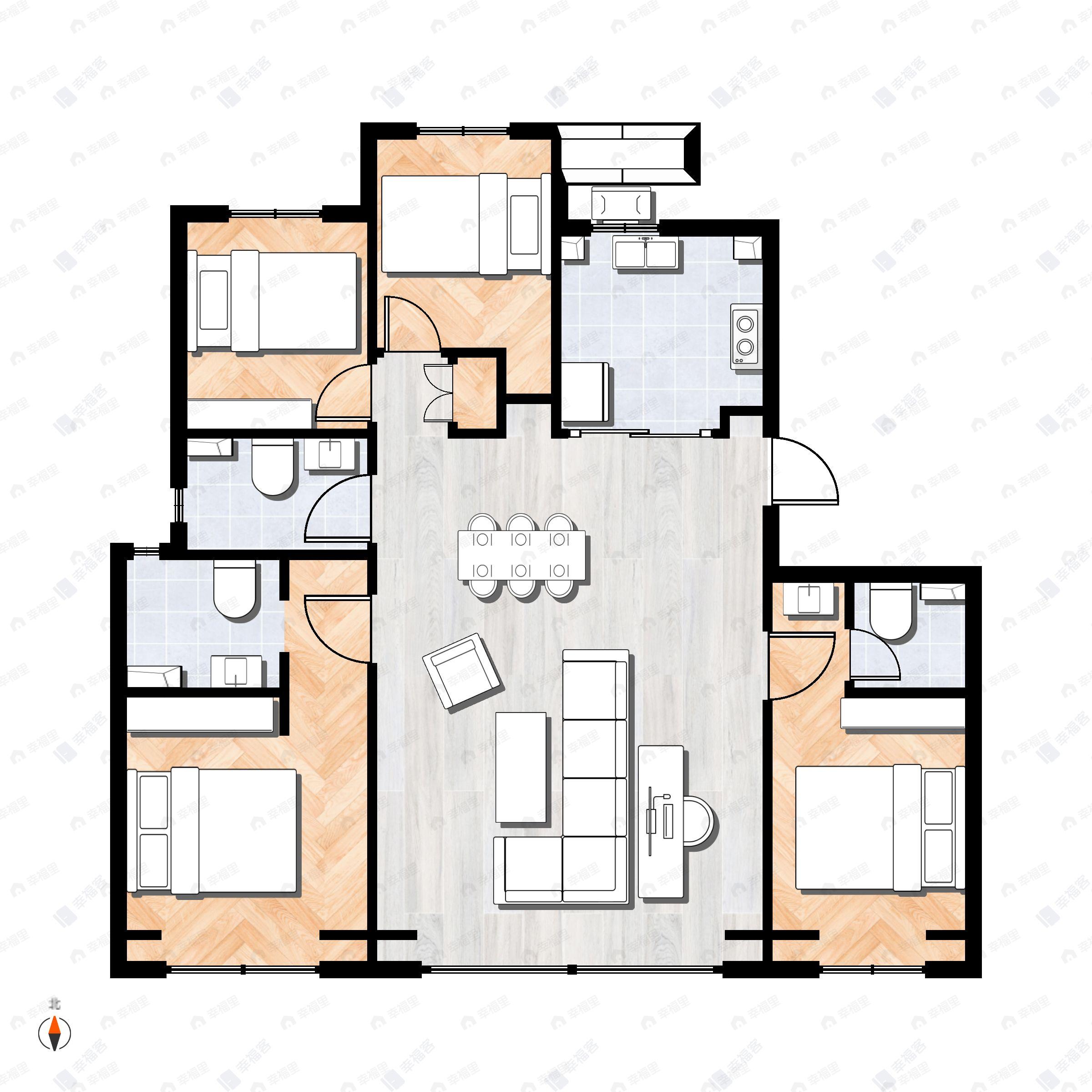 金隅昆泰云筑4室2厅3卫户型图