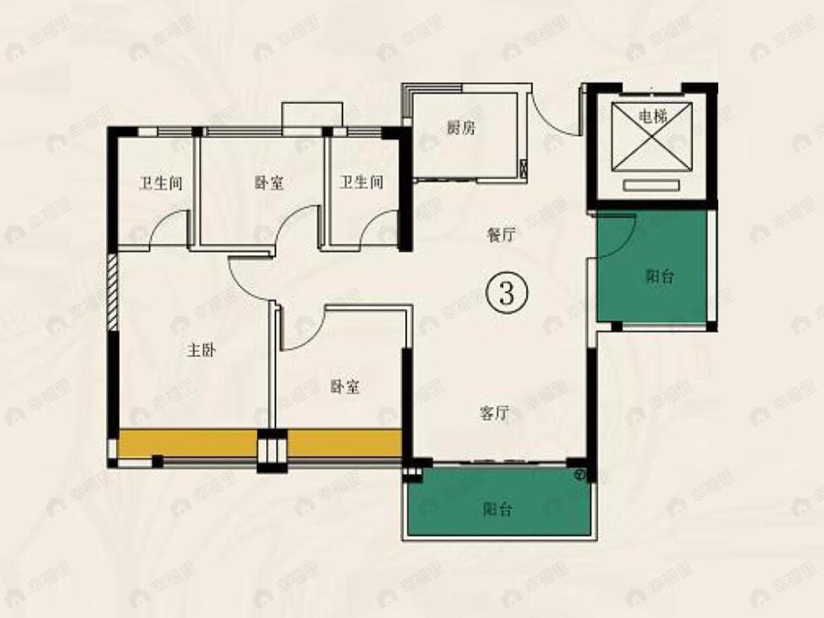 丽鸿丽悦轩3室2厅2卫户型图