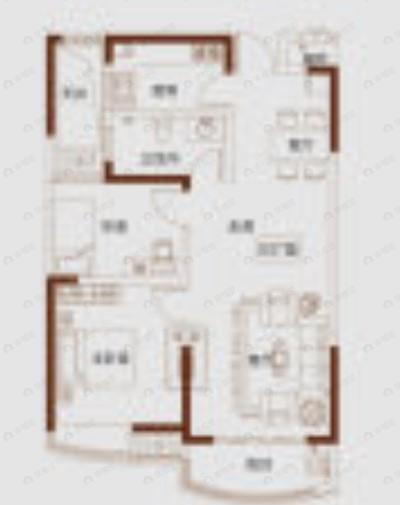 腾威城2室2厅1卫户型图