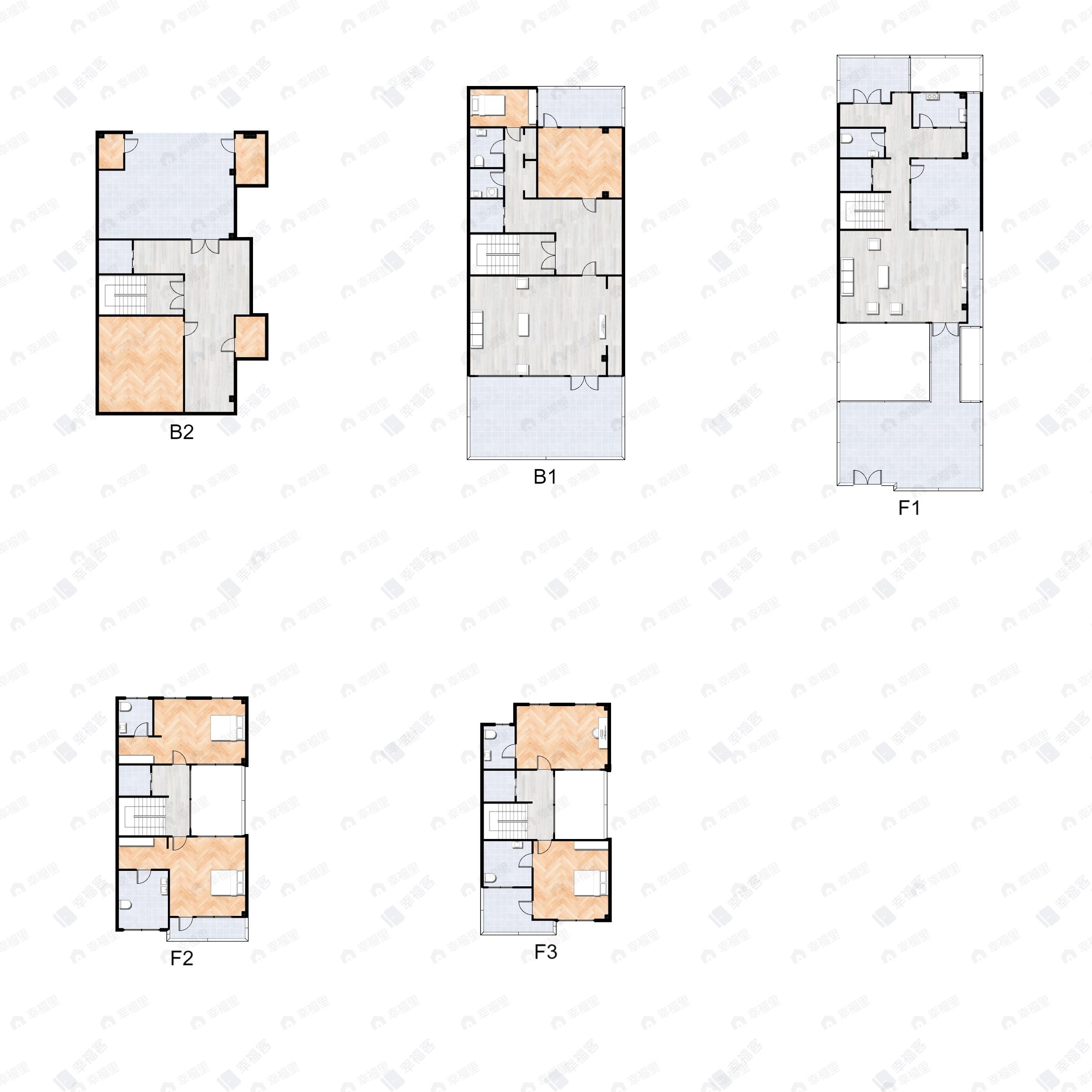 4室3厅7卫建面350平北|南户型图