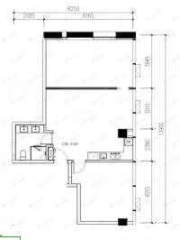 观云1室1厅1卫户型图