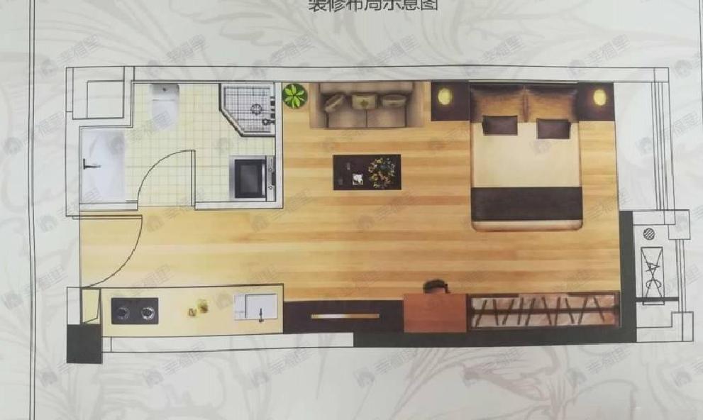 电建地产云立方1室1厅1卫户型图