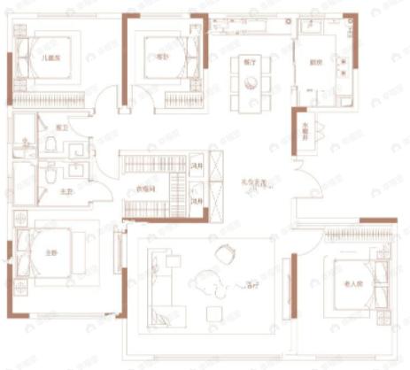济南历下金茂府4室2厅2卫户型图
