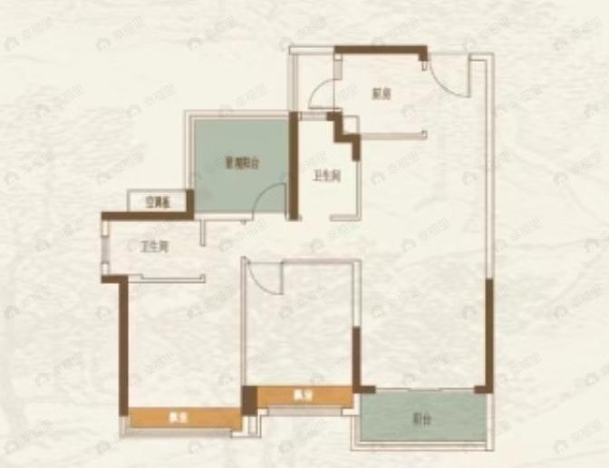 龙光建发玖云府3室2厅2卫户型图
