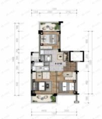4室2厅3卫建面130平户型图