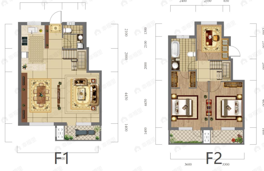 西府御棠2室3厅2卫户型图