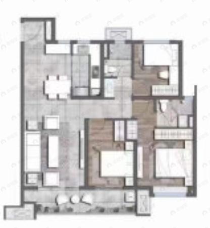 北宸天樾3室2厅2卫户型图