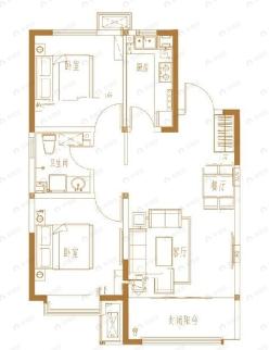 海尔珺玺二期2室2厅1卫户型图
