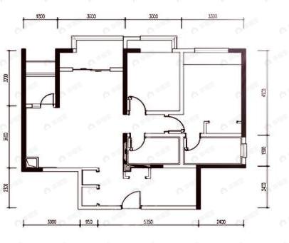 华府金沙名城2室2厅2卫户型图