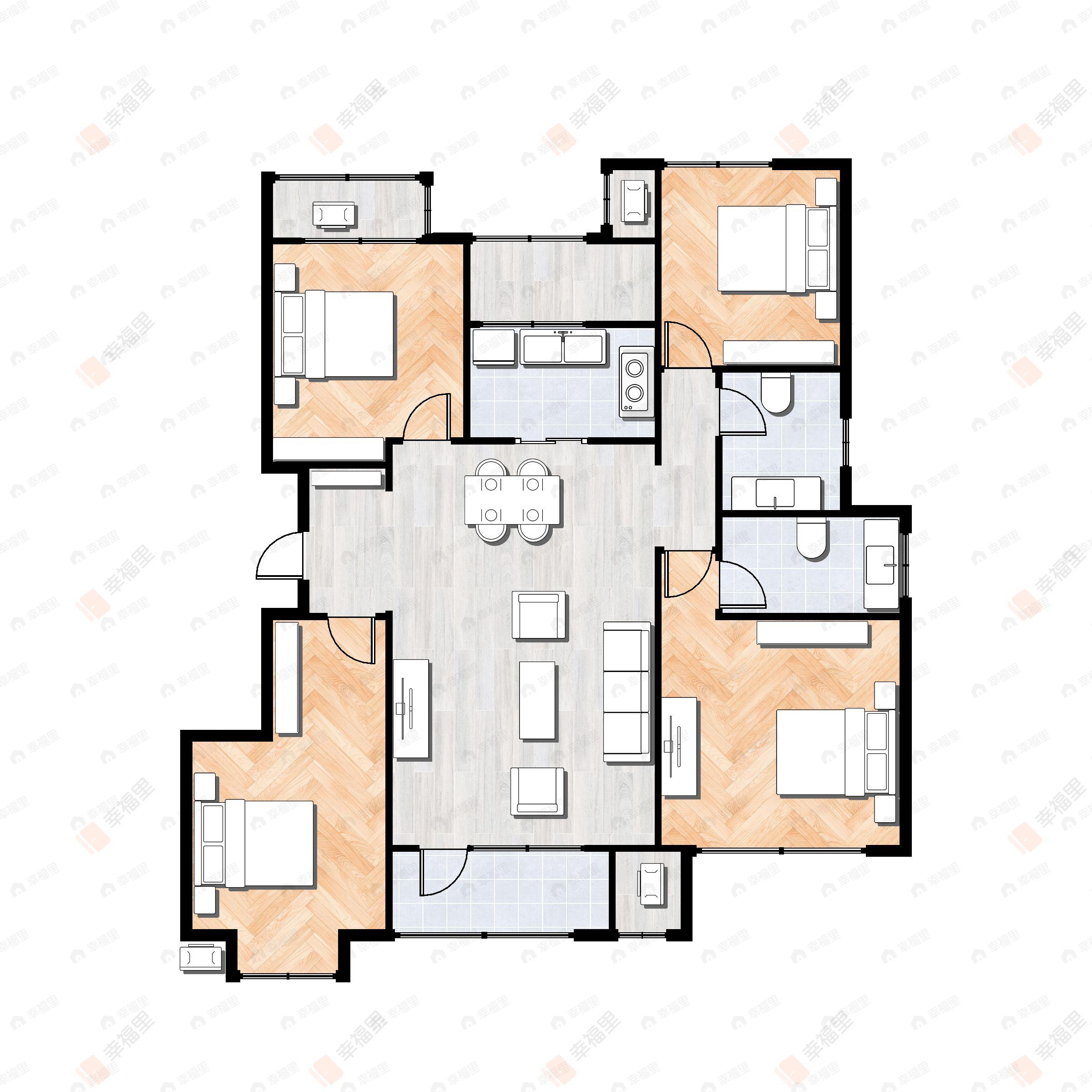 天恒京西悦府4室2厅2卫户型图