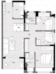 保利明玥澜岸花园3室2厅2卫户型图