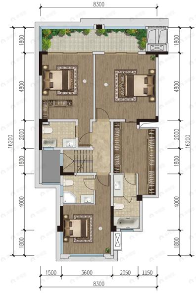 卧龙谷玖号4室2厅3卫户型图