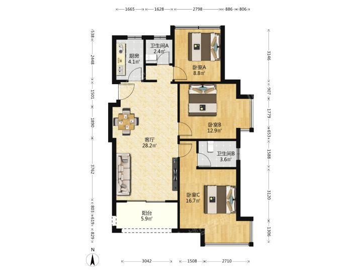 整租·中南山锦花城