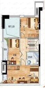 2室2厅1卫建面57平户型图